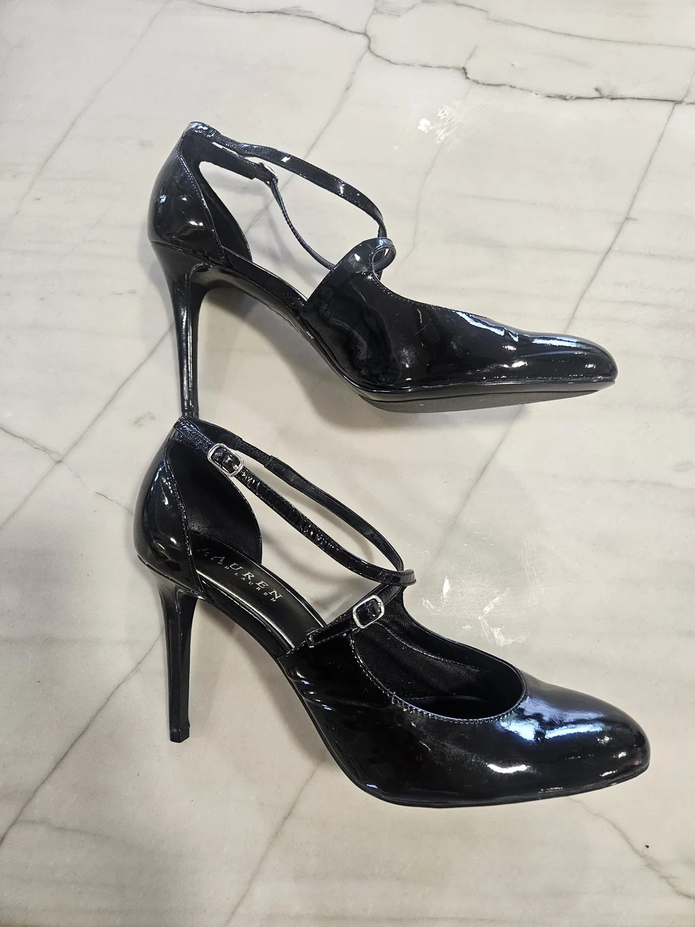 Lauren Ralph Lauren Raquel Black Patent Leather Mary Jane Pumps